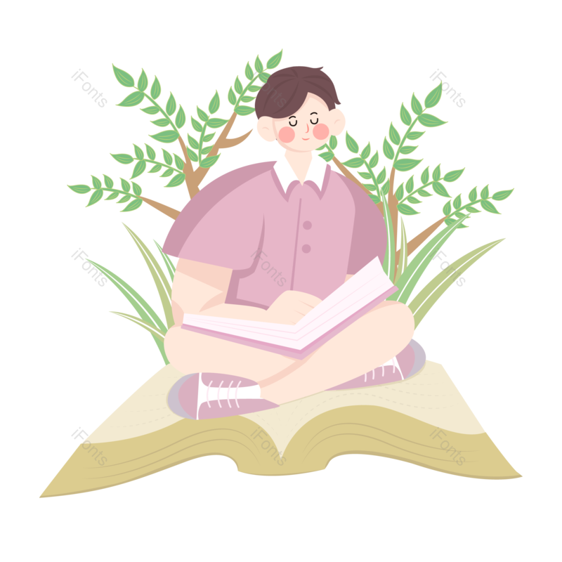 装饰图片,学习元素,书本PNG,插画免抠素材